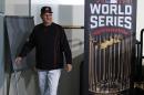 Cleveland Indians manager Terry Francona leaves a news conference, Monday, Oct. 31, 2016 for baseball's upcoming World Series Game 6 against the Chicago Cubs at Progressive Field Tuesday night in Cleveland. (AP Photo/Gene J. Puskar)\