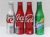 All aluminium bottles of Coca-Cola products are pictured in this photo illustration