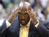 FILE - In this Nov. 7, 2012 file photo Los Angeles Lakers head coach Mike Brown holds his head before the start of the first quarter during an NBA basketball game in Salt Lake City. A report from USA Today says the Lakers have fired Brown after a 1-4 start to his second season in charge of the team. The newspaper report Friday, Nov. 9, 2012 cited Brown's agent, Warren Legarie, as the source of the information.  (AP Photo/Rick Bowmer, File)