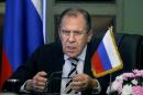 Russian foreign minister Sergei Lavrov, speaks during a press conference in Cairo, Egypt, Thursday, Nov. 14, 2013. Egypt's foreign minister said on Thursday that Russia was too important to be a substitute for the United States as Cairo's foreign ally and backer. (AP Photo/Amr Nabil)