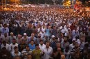 Supporters of the deposed Egyptian President Morsi pray during a protest in Cairo.