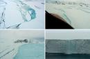 -COMBO PHOTO- Aerial photographs taken in February and March 2002 of parts of the Larsen B shelf in ..