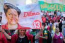 Unionists and Worker's Party (PT) supporters demonstrate in support of President Dilma Rousseff and former President Luiz Inacio Lula da Silva in Curitiba, Brazil on March 31, 2016