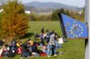 Migrants arrive at Austrian-German border in Wegscheid