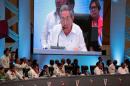 Regional leaders attend a speech of Cuban President Raul Castro during the CELAC summit in Bavaro