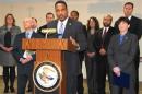 U.S. Attorney Ronald Machen Jr. speaks at a news conference about campaign finance laws being violated in Washington