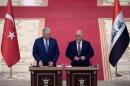 Turkey's Prime Minister Yildirim and his Iraqi counterpart Haider al-Abadi hold a joint news conference in Baghdad