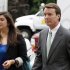 Cate Edwards walks with her father John Edwards into the federal courthouse in Greensboro, N.C., as the defense continues in John Edwards' campaign corruption trial Monday, May 14, 2012. (AP Photo/Bob Leverone)