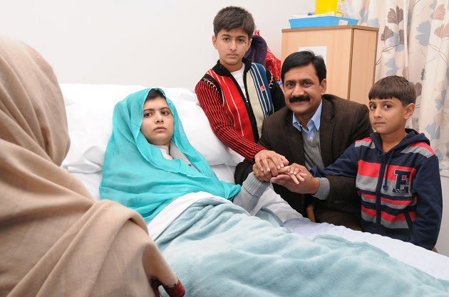 Malala Yousufzai in her hospital …