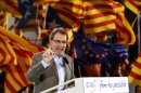 El candidato de CiU a la presidencia de la Generalitat, Artur Mas, en un acto de su campaña electoral. EFE