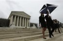 People depart the U.S. Supreme Court in Washington