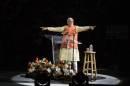 India's Prime Minister Modi gestures while speaking at Madison Square Garden in New York