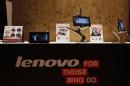 File photo of Lenovo tablets and mobile phones displayed during a news conference on the company's annual results in Hong Kong