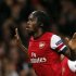 Arsenal's Gervinho celebrates after scoring a goal against Olympiakos Piraues during their Champions League Group B soccer match at the Emirates Stadium in London