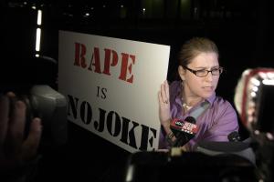 Julie Lemaitre protests outside the Maxwell C. King&nbsp;&hellip;