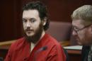 James Holmes and his defense attorney Daniel King sit in court for an advisement hearing at the Arapahoe County Justice Center in Centennial