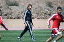 The French coach of the Moroccan national football team, Herve Renard (C), leads his team's training session on March 23, 2016 in Marrakesh