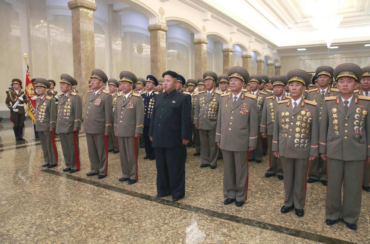 North Korean leader Kim visits the Kumsusan Palace of the Sun to mark the 61st anniversary of the victory of the Korean people in the Fatherland Liberation War