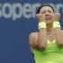 Victoria Azarenka, of Belarus, reacts after winning her match against Samantha Stosur, of Australia, in the quarterfinals of the 2012 US Open tennis tournament,  Tuesday, Sept. 4, 2012, in New York. (AP Photo/Mike Groll)