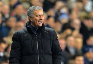 Chelsea's Portuguese manager Jose Mourinho laughs …