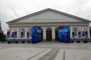A general view is seen of the Manezh Exhibition Center, venue for this week's meeting of G20 Finance Ministers, in Moscow