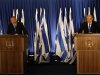 Benjamin Netanyahu and Avigdor Lieberman hold a joint news conference in Jerusalem