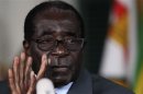 Zimbabwe's President Mugabe addresses a media conference at State house in Harare, on the eve of the country's general elections