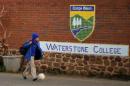 A student leaves Waterstone College, a private school managed by Curro in the south of Johannesburg