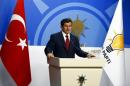 Turkey's Prime Minister Ahmet Davutoglu speaks during a news conference in Ankara