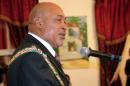 Surinam's President Desi Bouterse gives a speech during a ceremony at the Presidential Palace in Paramaribo on February 24, 2011