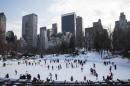 People ice skating in Central Park in New York on February 18, 2014