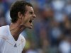 Murray of Britain reacts during his men's singles quarterfinals match against Cilic of Croatia at the U.S. Open tennis tournament in New York