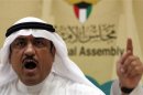 File picture shows Kuwaiti lawmaker Musallam al-Barrak speaking to journalists in Kuwait City