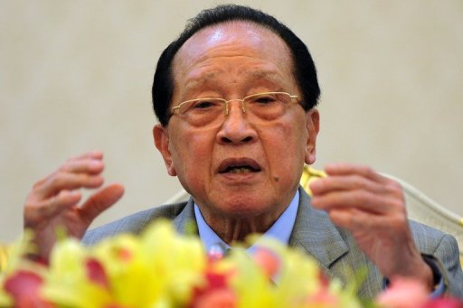 Cambodian Foreign Minister Hor Namhong speaks during a press conference in Phnom Penh, on July 20, 2012