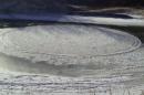 50-foot circle of ice found spinning in North Dakota river