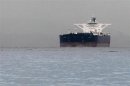 Iranian crude oil supertanker "Delvar" is seen anchored off Singapore