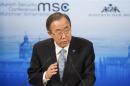 U.N. Secretary General Ban Ki-moon gives his speech during the annual Munich Security Conference