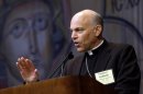 Archbishop Salvatore Cordileone, of San Francisco, addresses the United States Conference of Catholic Bishops on the Church's activities to promote the defense of marriage at the group's annual fall meeting in Baltimore, Monday, Nov. 12, 2012. (AP Photo/Patrick Semansky)