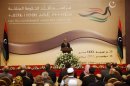 Libya's PM Zeidan speaks to members of the Libyan National Congress in Tripoli