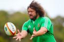 British and Irish Lions rugby union player Adam Jones attends a training session in Noosa, Queensland on July 3, 2013