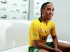 South Africa's Steven Pienaar speaks during an interview following the launch of Puma's kits for nine African national soccer teams at the Design Museum in London