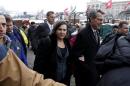 File photo of U.S. Assistant Secretary of State for European and Eurasian Affairs Nuland walking in the opposition camp at Independence Square in Kiev