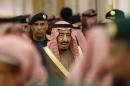 FILE - In this Jan. 24, 2015 file photo, Saudi Arabia's King Salman attends a ceremony at the Diwan royal palace in Riyadh. Salman on Wednesday, April 29, 2015, redrew the line of succession, appointing a counterterrorism czar as crown prince and placing his own defense minister son in line for the crown, in a dramatic reshuffle that reflects the kingdom's mounting security concerns and newly assertive foreign policy. (AP Photo/Yoan Valat, Pool)