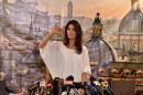 Newly elected Five Star Movement's candidate Virginia Raggi gives a press conference after winning the mayoral election on June 19, 2016 at her campaign headquarters in Rome