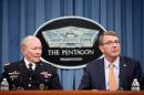 FILE - In this April 16, 2015, file photo, Defense Secretary Ash Carter, right, accompanied by Joint Chiefs Chairman Gen. Martin Dempsey, left, speaks during a news conference at the Pentagon. Two of America's top military leaders will be asked to defend President Barack Obama's handling of the tinderbox of violence and struggle in the Middle East. Defense Secretary Ash Carter and Gen. Martin Dempsey, who is finishing a four-year stint as chairman of the Joint Chiefs of Staff, are to appear Wednesday, June 17, 2015, before the House Armed Services Committee. (AP Photo/Andrew Harnik, File)