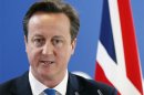 Britain's Prime Minister Cameron holds a news conference at the end of a European Union leaders summit in Brussels