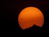 The planet Venus makes its transit across the Sun as seen from Kathmandu