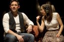 In this theater image released by Boneau/Bryan-Brown, Steve Kazee, left, and Cristin Milioti are shown in a scene from "Once," in New York. Milioti is nominated for a Tony Award for best actress in a musical. The Tony Awards will be held on Sunday, June 10 on CBS. (AP Photo/Boneau/Bryan-Brown, Joan Marcus)