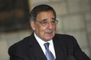 U.S. Defense Secretary Panetta speaks about a suicide bombing near a NATO base, during a joint news conference with Afghan President Karzai at the Presidential Palace in Kabul
