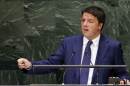 Italy's Prime Minister Renzi addresses the United Nations General Assembly in New York